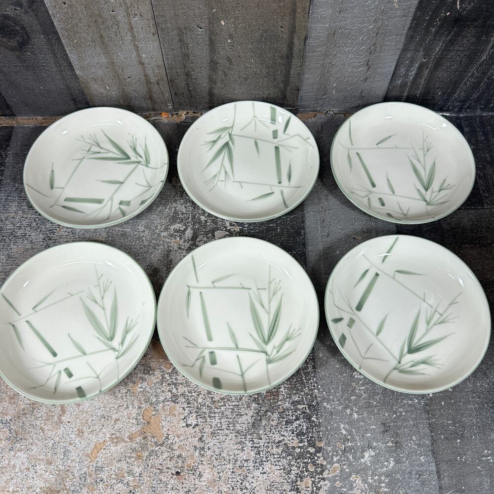 Winfield Bamboo Green 5 3/4" Bread Plates Set of 6